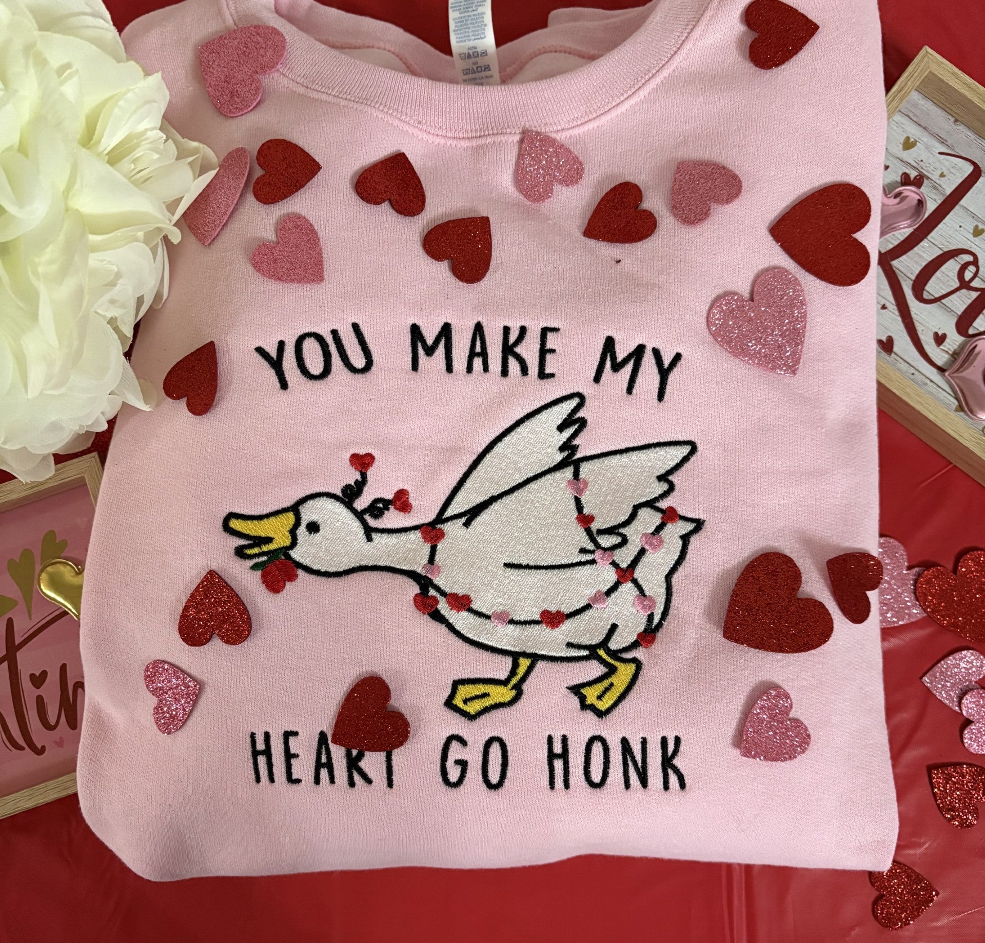 You Make My Heart Go Honk Embroidered Sweatshirt