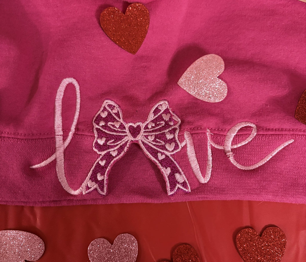 LOVE Side Bow Valentine Sweatshirt