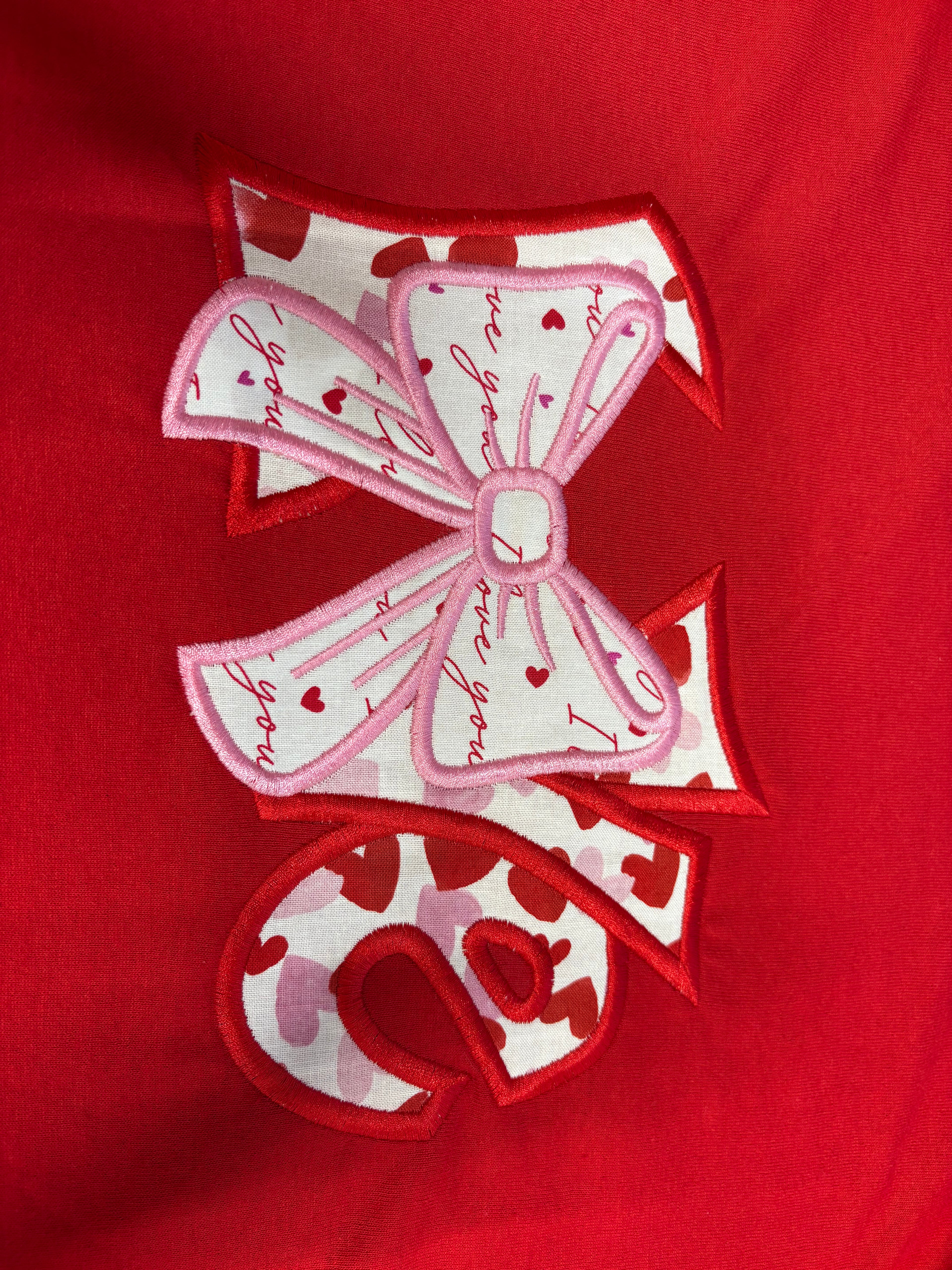 LOVE Applique Embroidered Long Sleeve T-Shirt