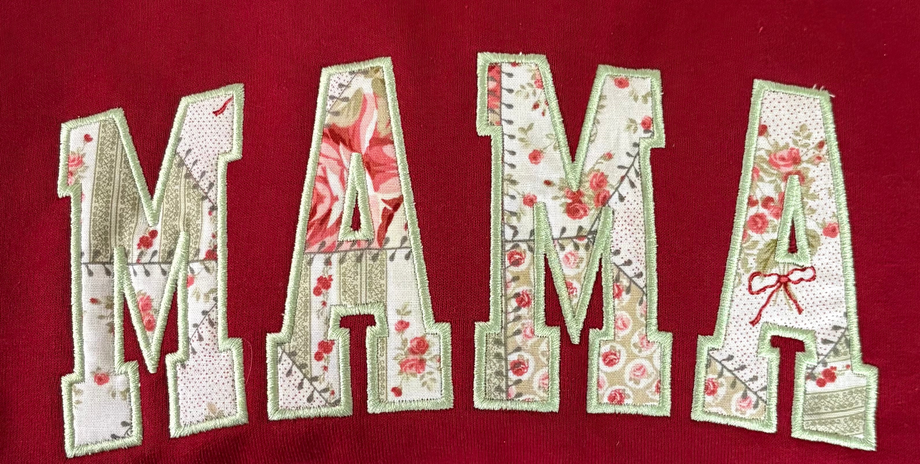 MAMA Applique Embroidery Design