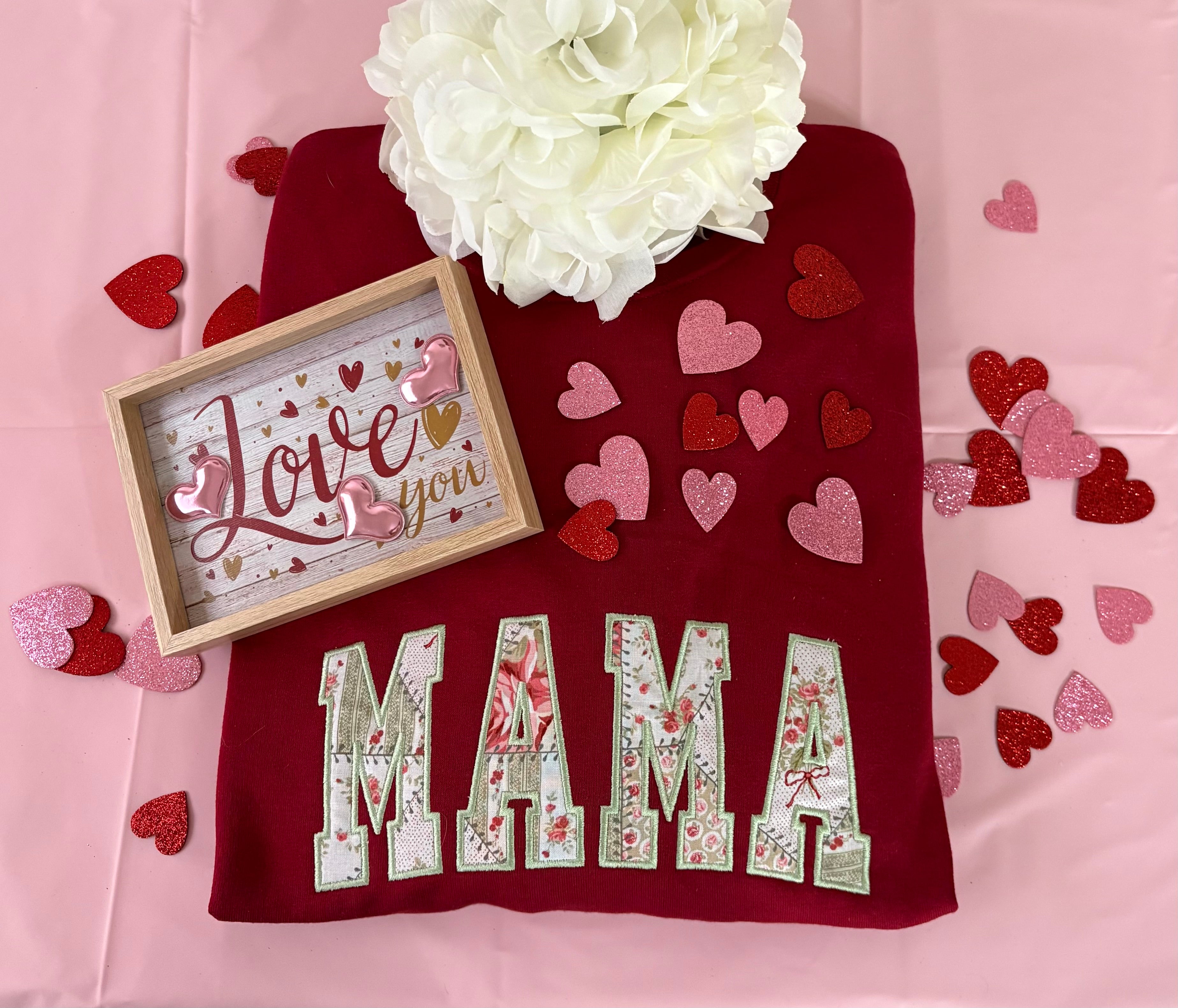 MAMA Applique Embroidery Design