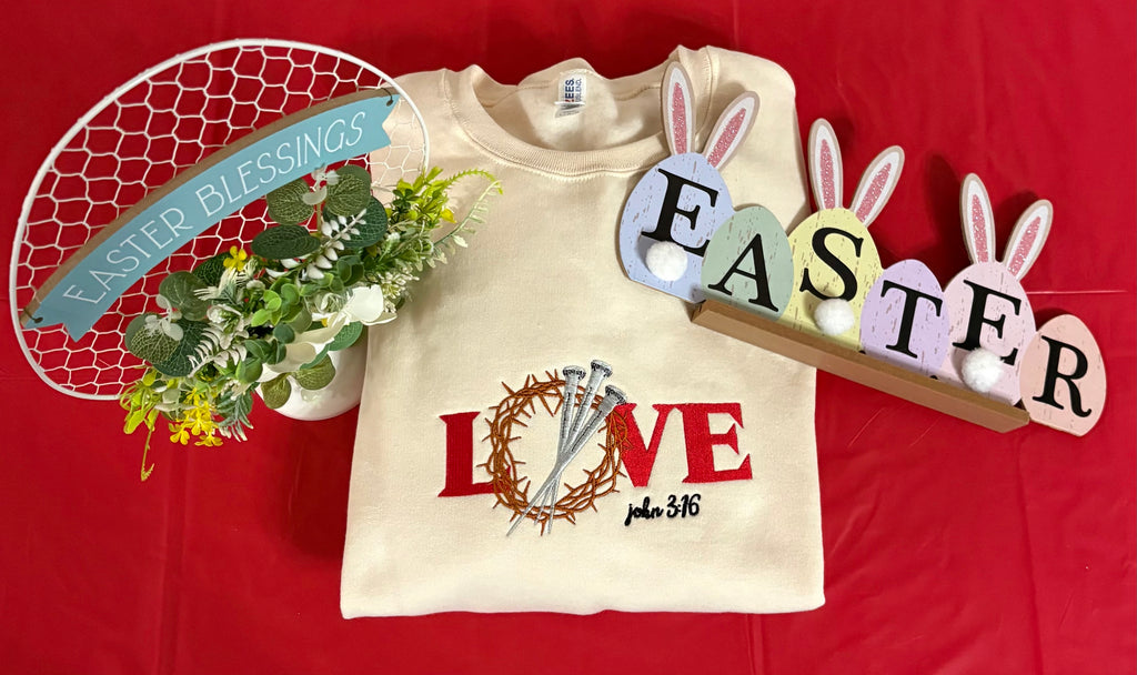 LOVE John 3:16 Embroidery Sweatshirt