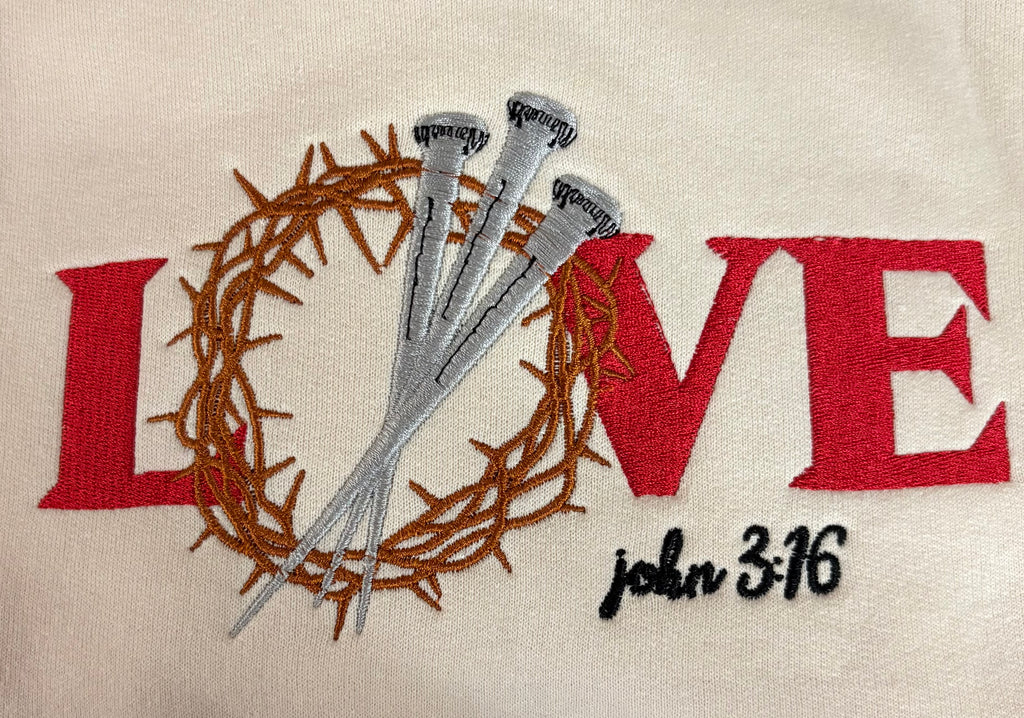 LOVE John 3:16 Embroidery Sweatshirt