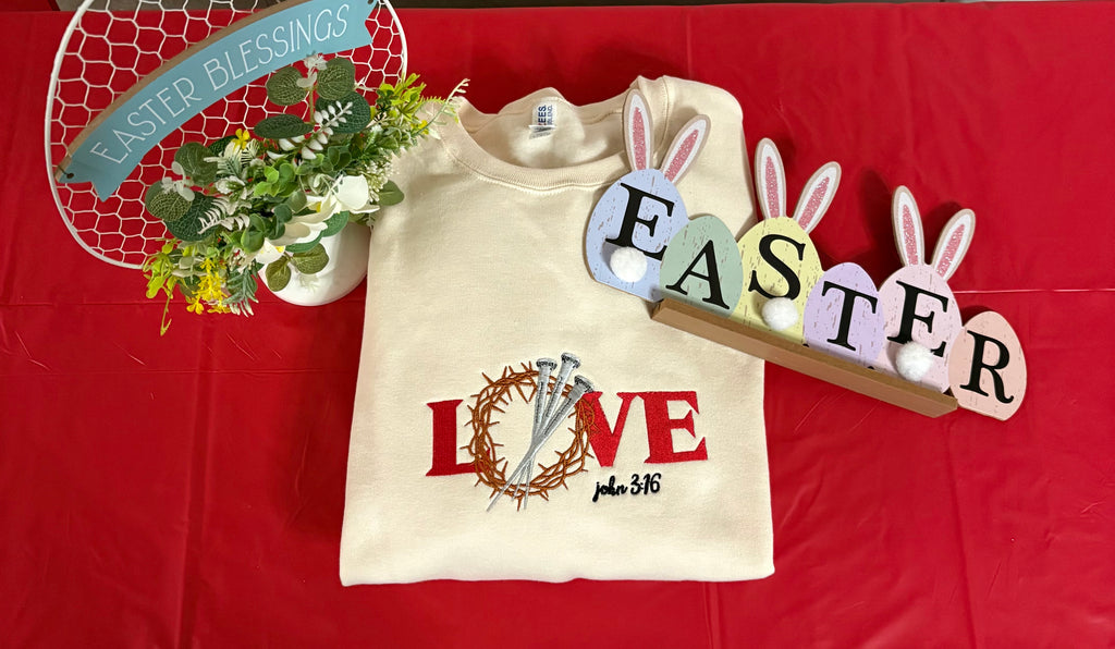 LOVE John 3:16 Embroidery Sweatshirt