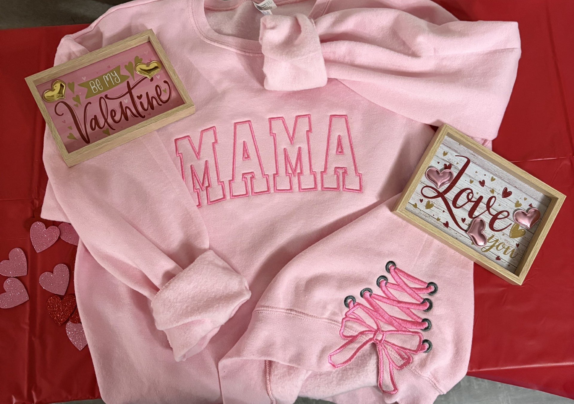 MAMA/SIDE LACE BOW SWEATSHIRT