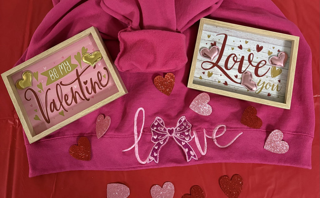 LOVE Side Bow Valentine Sweatshirt