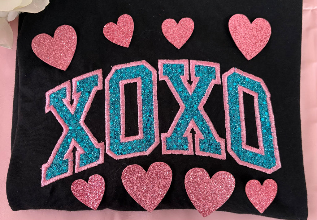 XOXO Valentine Applique Embroidered T-Shirt